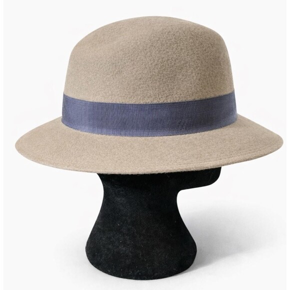 Vintage Suzanne Daché Beige Wool Felt Fedora Hat Classic Women’s Fedora Winter